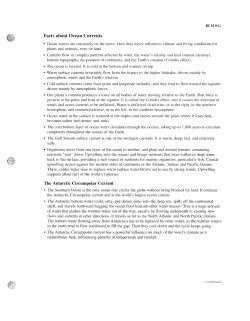 Facts about Ocean Currents The Antarctic Circumpolar Current