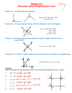 Section 3.2 Theorems About Perpendicular Lines