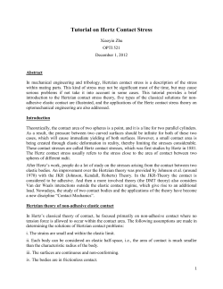 Tutorial on Hertz Contact Stress