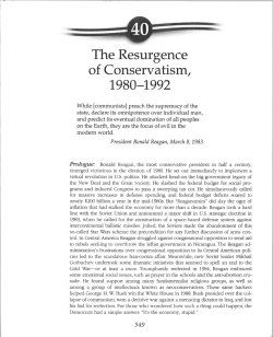 Chapter 40- Resurgence of Conservatism 1980
