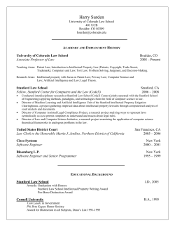 harry surden - Colorado Law - University of Colorado Boulder