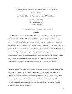 0 Civic Engagement and Education: An Empirical