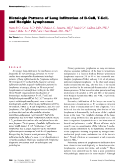 Histologic Patterns of Lung Infiltration of B-Cell, T