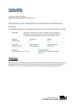 Developing and managing an information architecture
