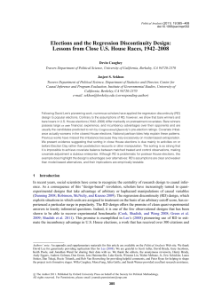 Elections and the Regression Discontinuity