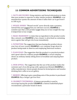 11 COMMON ADVERTISING TECHNIQUES