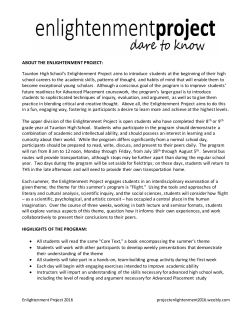 ABOUT THE ENLIGHTENMENT PROJECT