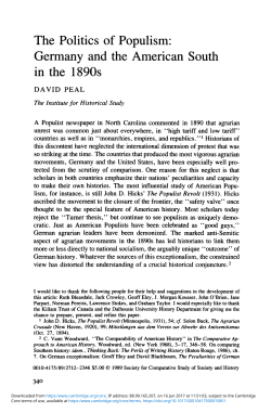 The Politics of Populism - Cambridge University Press