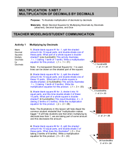 Blank Decimal Squares for Multiplying Decimals by