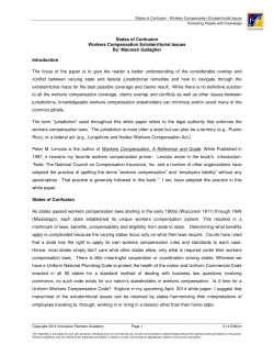 States of Confusion Workers Compensation Extraterritorial Issues By