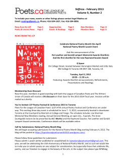 St@nza - February 2013 Volume 9, Number 2