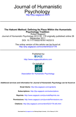 Psychology Journal of Humanistic