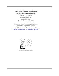 Myths and Counterexamples in Mathematical Programming Harvey