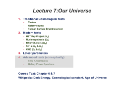 Lecture 7:Our Universe