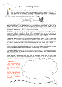 Making a Law - Northern Territory