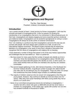 Congregations and Beyond - Unitarian Universalist Association