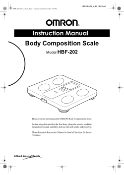 Instruction Manual Body Composition Scale
