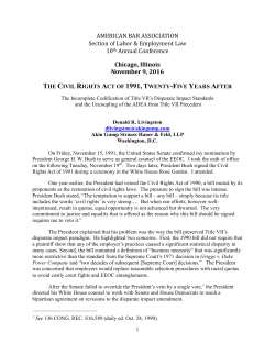 THE CIVIL RIGHTS ACT OF 1991, TWENTY