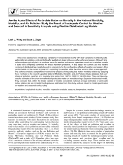 Are the Acute Effects of Particulate Matter on Mortality in the National