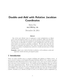 Double-and-Add with Relative Jacobian Coordinates
