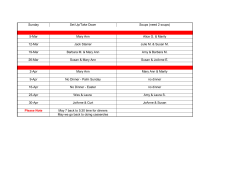 March April Cooking Schedule