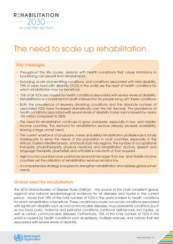 The need to scale up rehabilitation