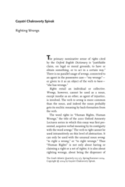 Righting Wrongs - Centre for the Study of Culture and Society