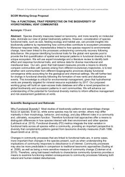 A FUNCTIONAL TRAIT - Scientific Committee on Oceanic Research