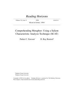 Comprehending Metaphor: Using a Salient Characteristic Analysis