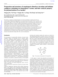 Preparation and structures of enantiomeric dinuclear zirconium and