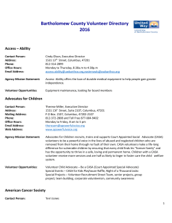 Bartholomew County Volunteer Directory 2016