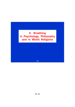 9. Breathing in Psychology, Philosophy and in - ETH E