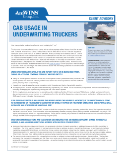 cab usage in underwriting truckers