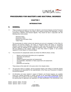 procedures for master`s and doctoral degrees