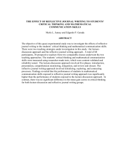 THE EFFECT OF REFLECTIVE JOURNAL WRITING TO - SERP-P