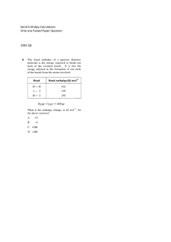 Bond Enthalpy Calculations Only one Pasted Paper Question 2005 Q8