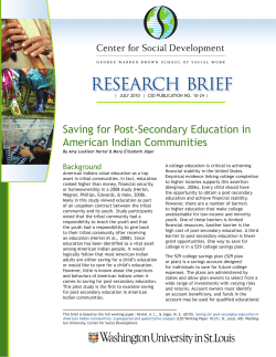 Saving for Post-Secondary Education in American Indian Communities
