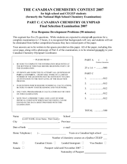 the canadian chemistry contest 2007