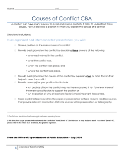 Causes of Conflict CBA