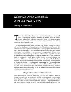 science and genesis: a personal view
