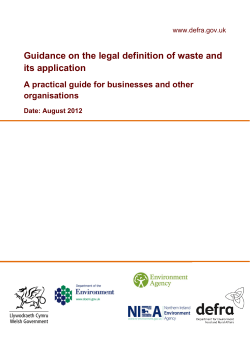 Guidance on the legal definition of waste and its application