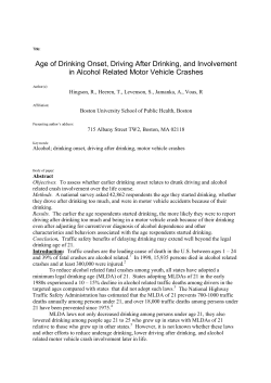 Age of Drinking Onset, Driving After Drinking, and