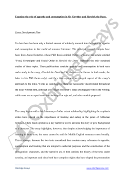 Examine the role of appetite and consumption in