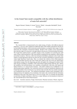 Is the Grand Tack model compatible with the orbital distribution of