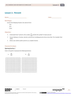 Lesson 1: Percent