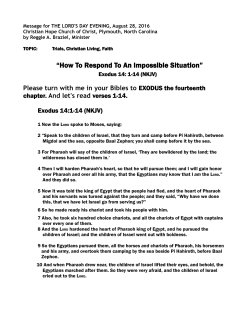 HOW TO RESPOND TO AN IMPOSSIBLE SITUATION (Exodus 14 vs