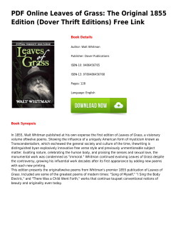 PDF Online Leaves of Grass: The Original 1855