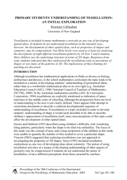 primary students` understanding of tessellation: an initial