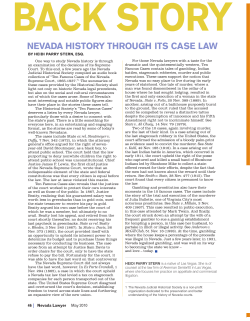 neVaDa hiStory throUGh itS CaSe law
