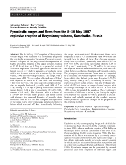 Pyroclastic surges and flows from the 8&ndash;10 May 1997 explosive